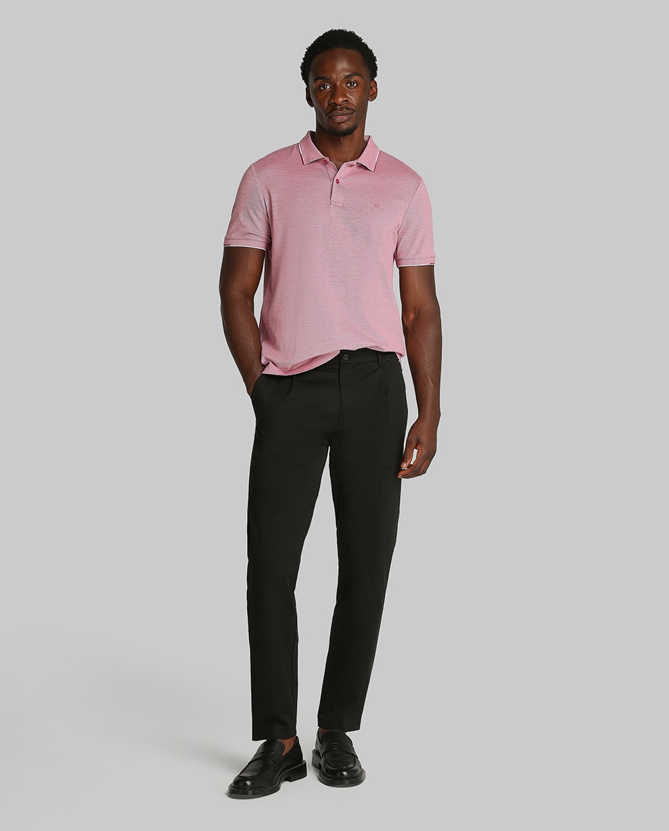 Polo Oxford Bicolor Vermelho-5