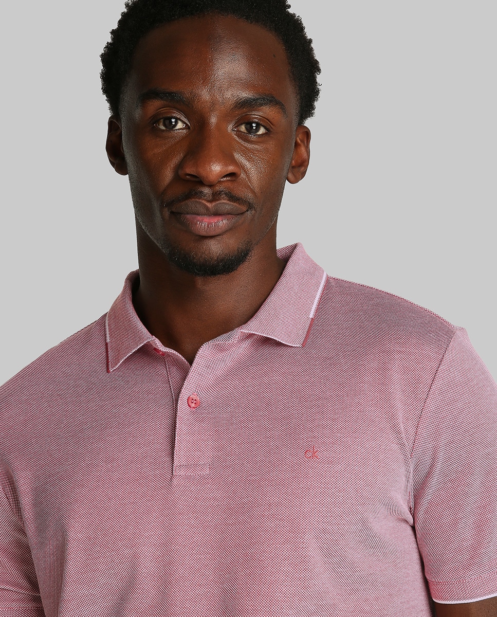 Polo Oxford Bicolor Vermelho-3
