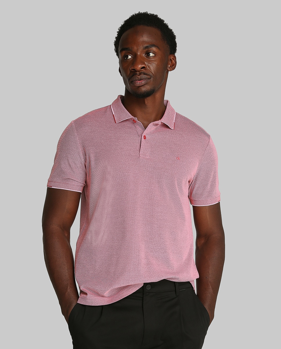 Polo Oxford Bicolor Vermelho-1