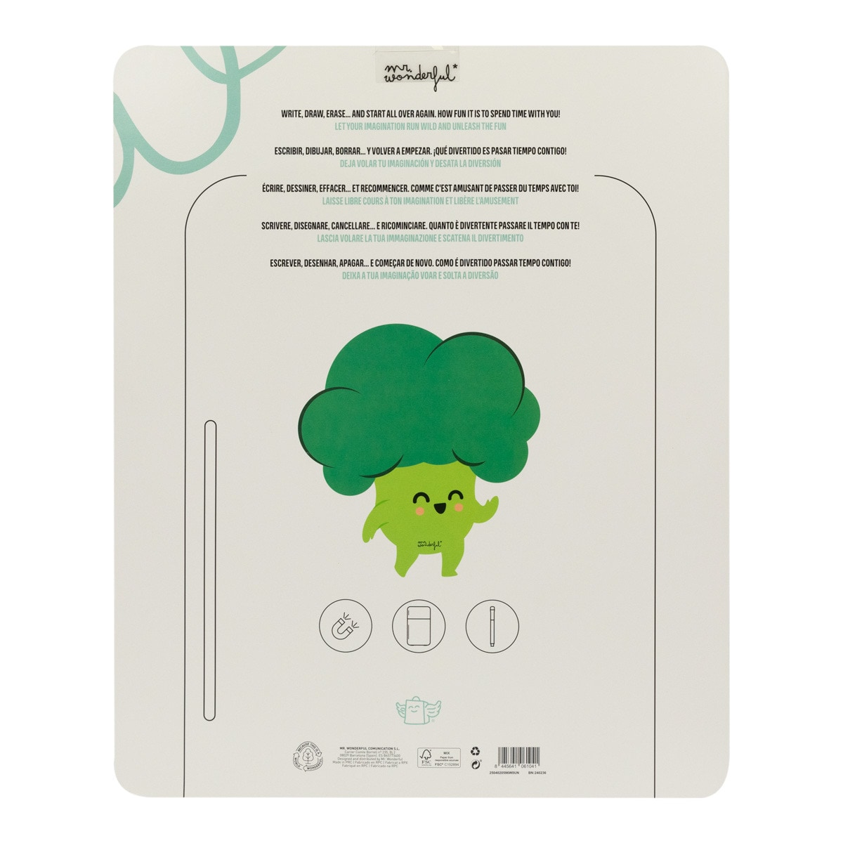 Quadro branco magnético Mr Wonderful: Brócolos 2