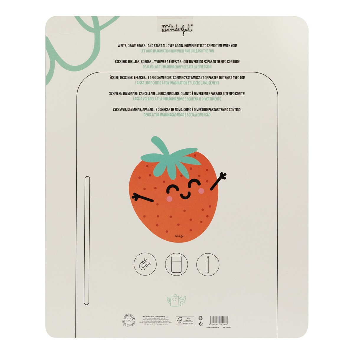 Quadro branco magnético Mr Wonderful: Morango 2