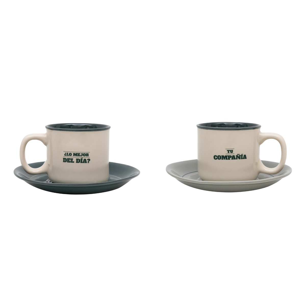 Set de 2 tazas espresso para compartir y sonreír Mr Wonderful: ¿Lo mejor del día? Tu compañía 1