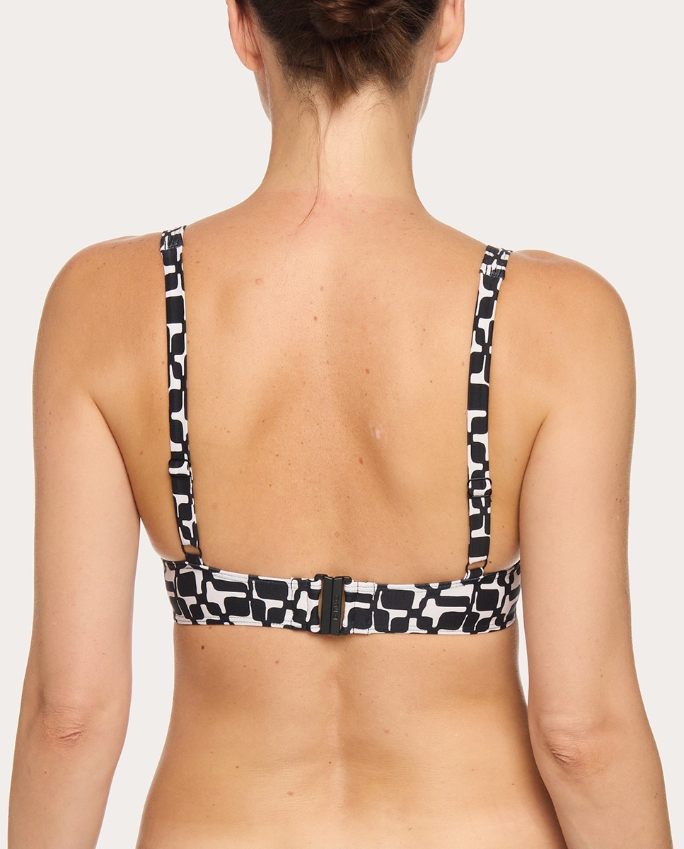 Top de Biquíni Estampado Preto-2