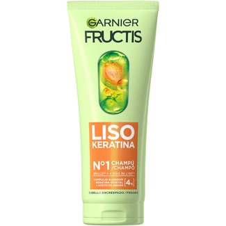 champú cabello liso con keratina vegetal y aceite de Argán para cabello encrespado tubo 200 ml - Fructis
