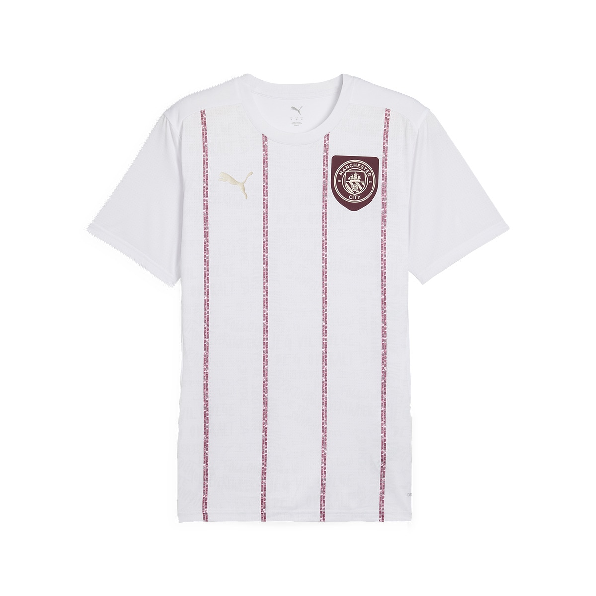 T-shirt de Futebol de Homem MCFC Prematch SS Jersey Branco-6