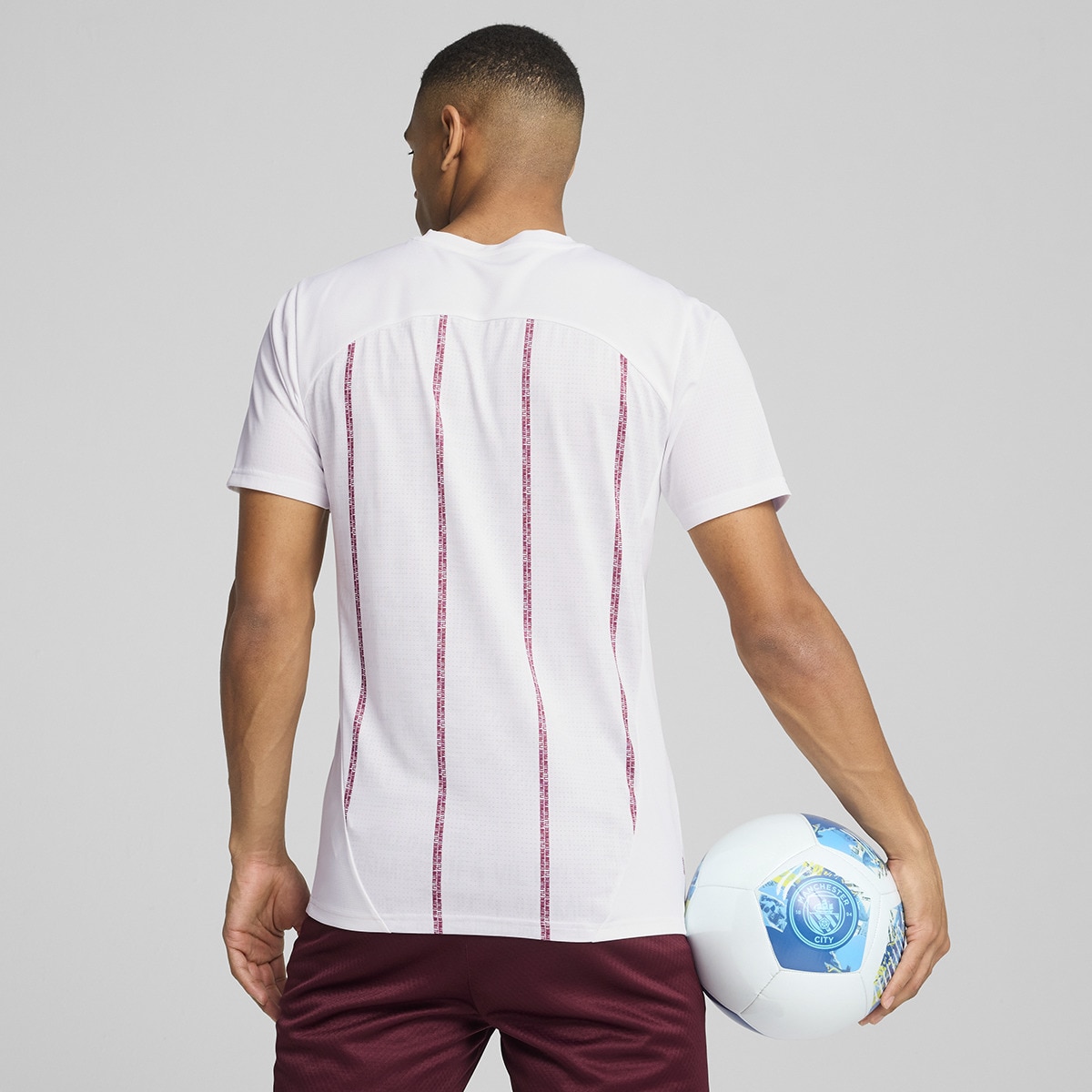 T-shirt de Futebol de Homem MCFC Prematch SS Jersey Branco-2