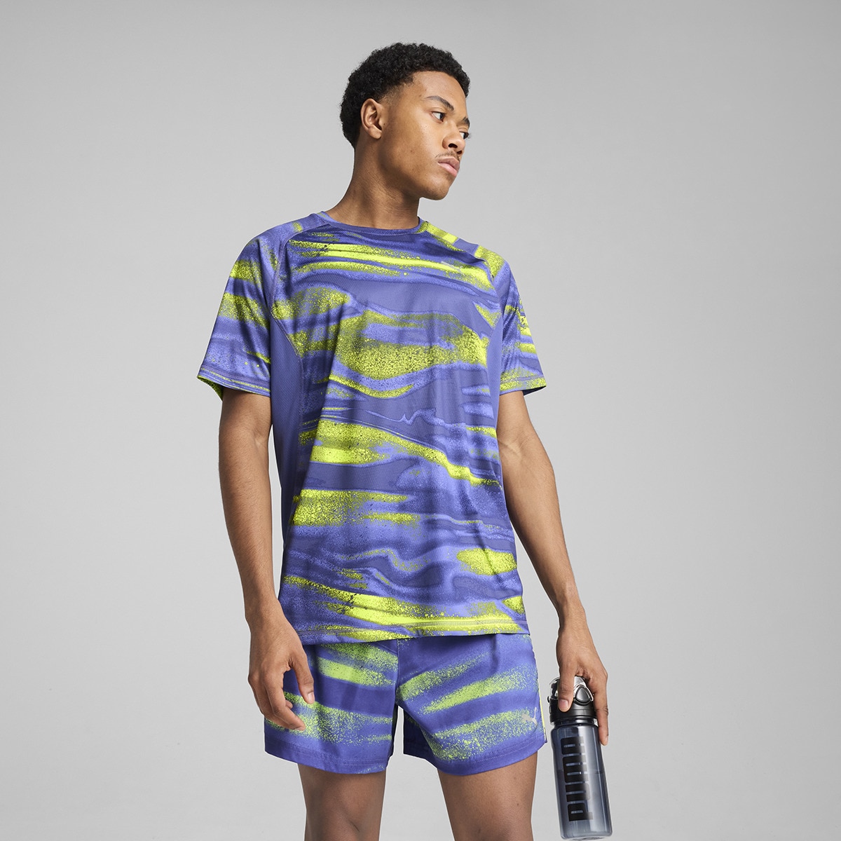 T-shirt de Homem M Run Velocity AOP Tee (Poly) Azul-1