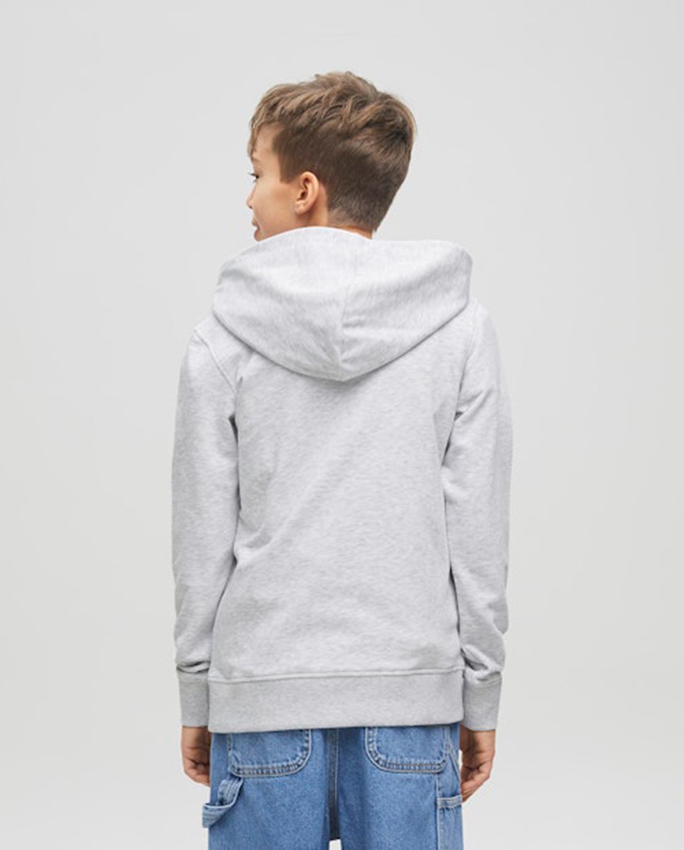 Sweatshirt com Capuz com Logótipo à Frente Cinzento-claro-2