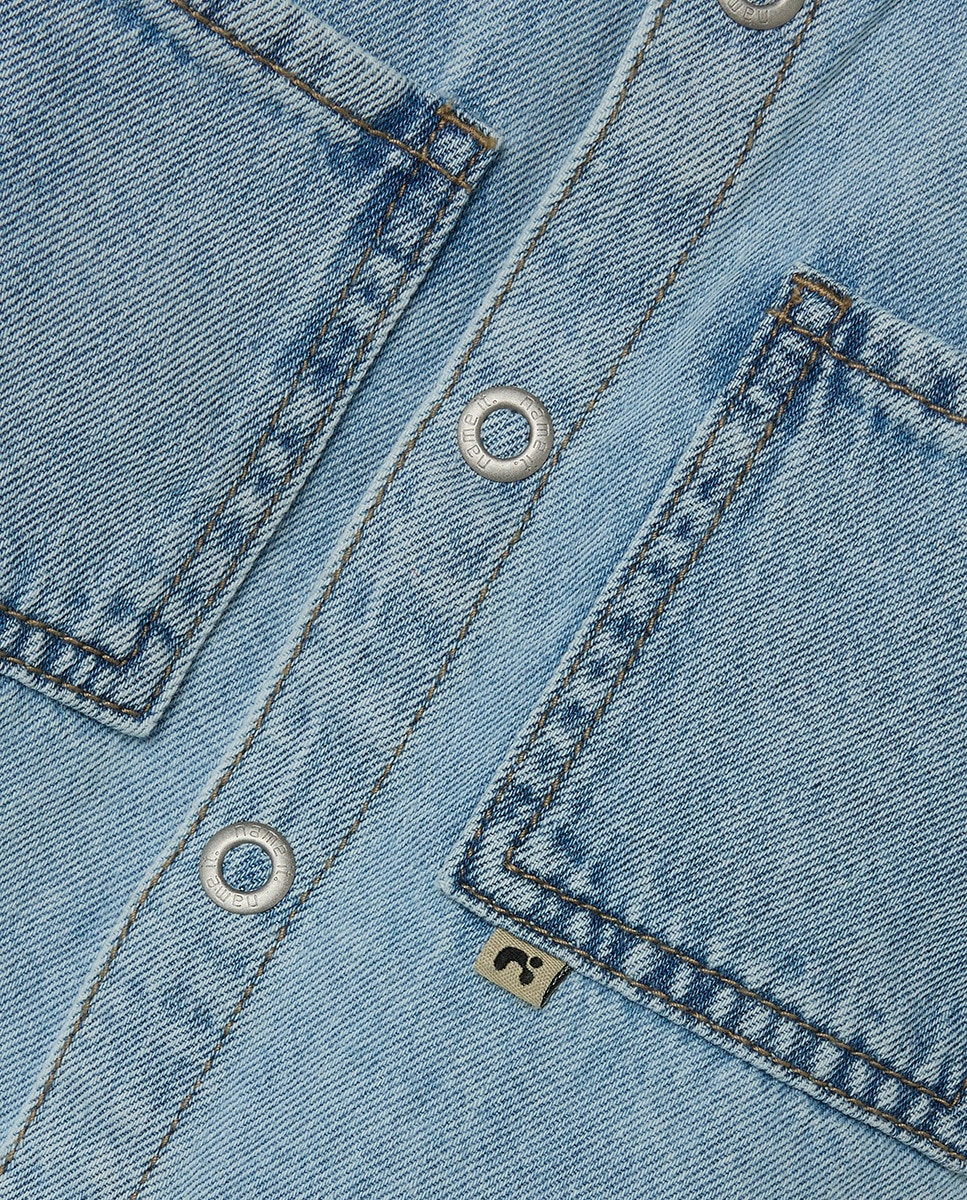 Sobrecamisa de Ganga Azul-claro-3