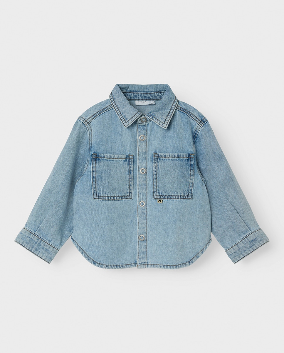 Sobrecamisa de Ganga Azul-claro-1