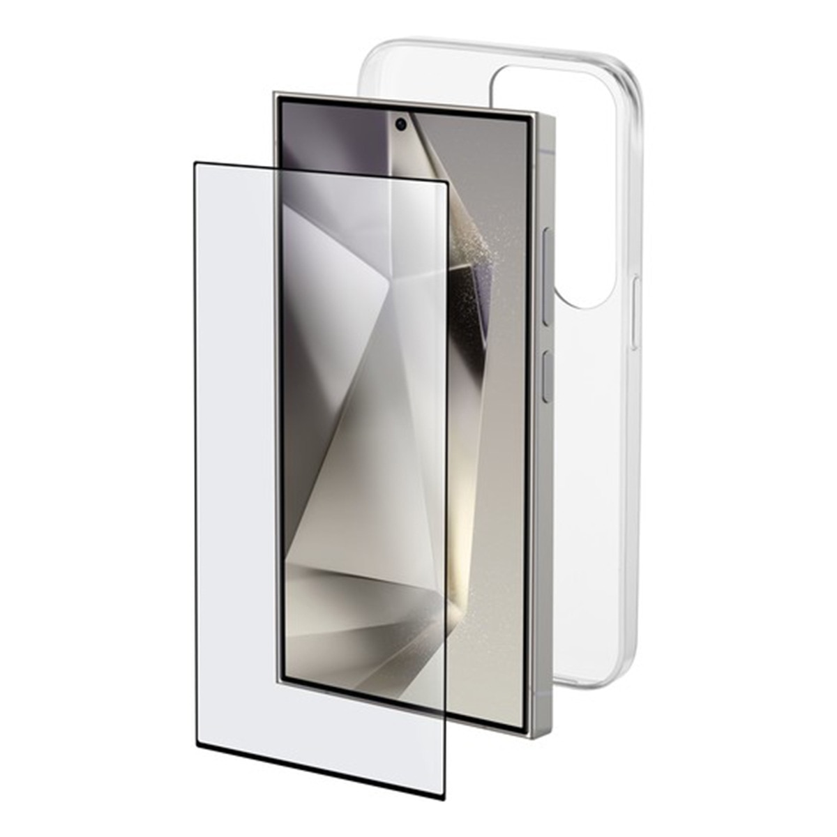 Kit de funda + cristal protector Cellularline para Samsung Galaxy S25 Ultra Transparente-1