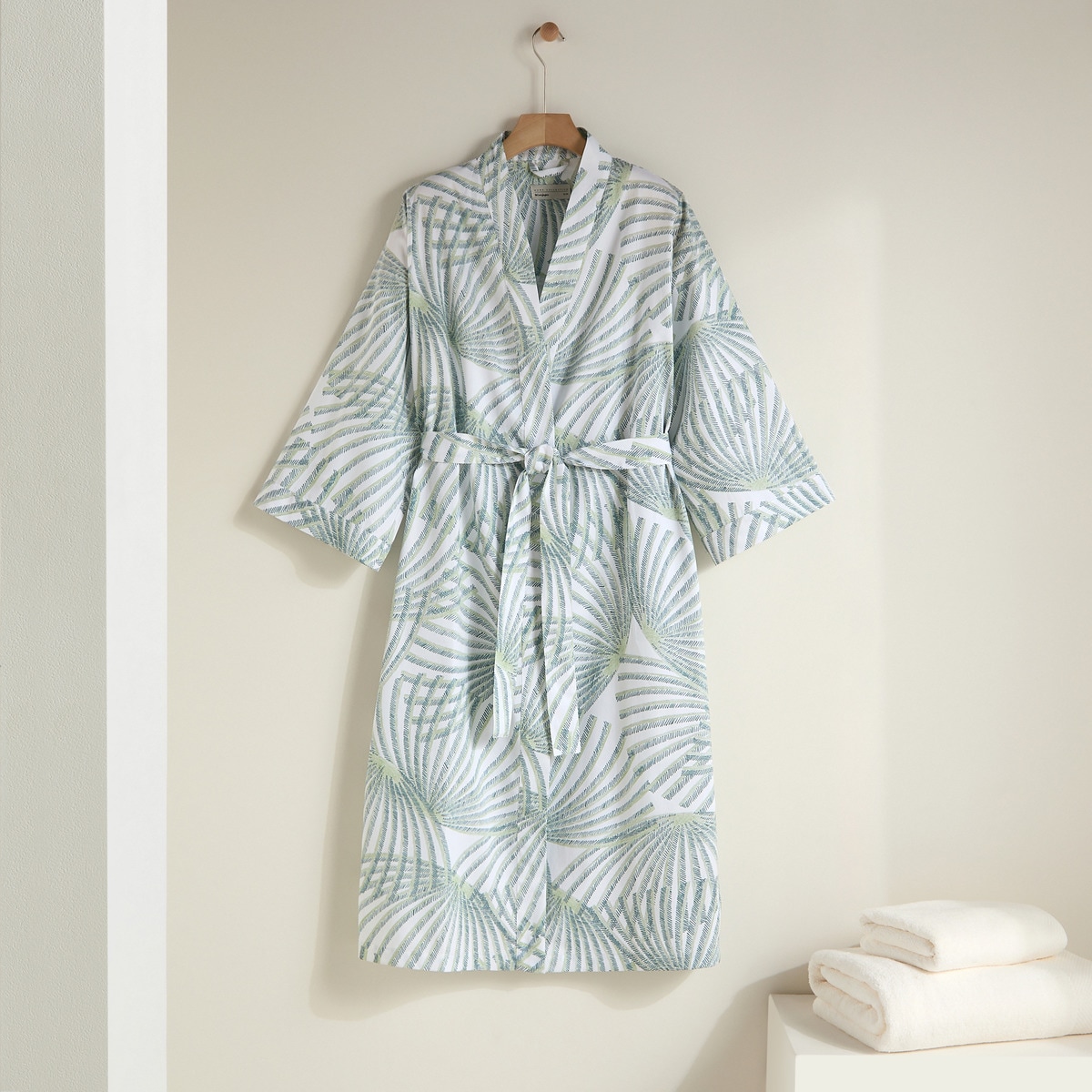 Roupão Tipo Kimono de Cetim de Algodão Matcha Multicolor-1
