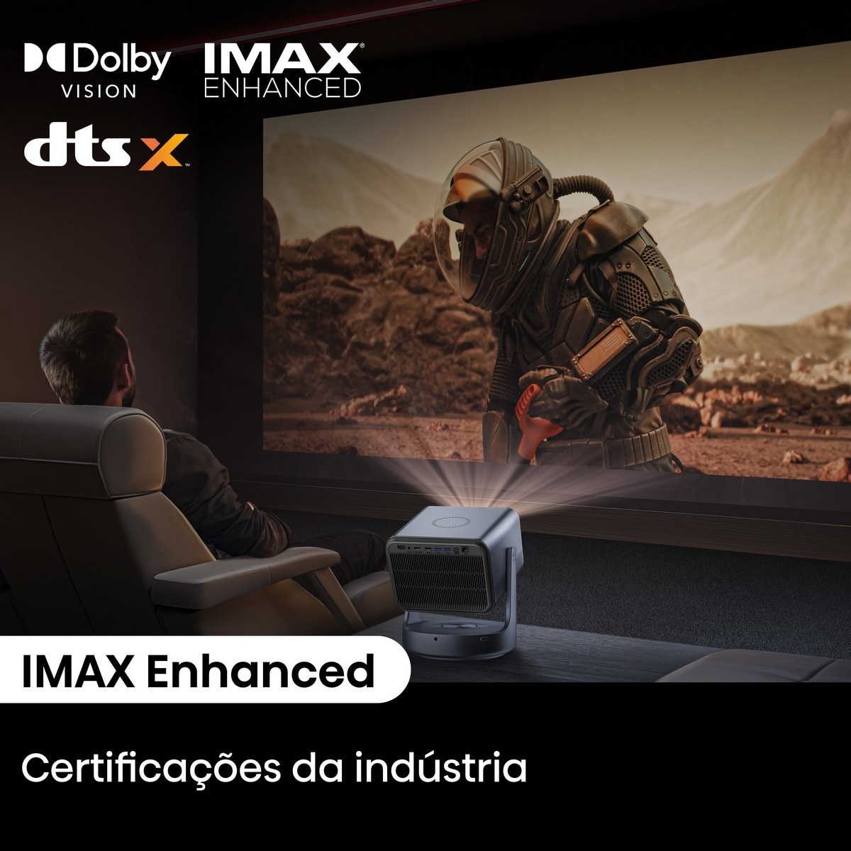 Mini Projetor Laser Hisense C2-ULTRA, UHD 4K, 65" a 300", Dolby Vision, Full HDR, Fonte Laser Trichroma, Concebido para XBOX Cinzento metalizado-9