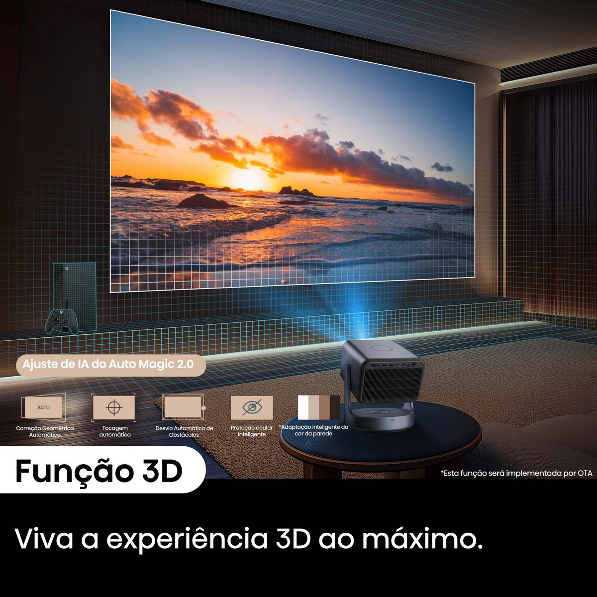 Mini Projetor Laser Hisense C2-ULTRA, UHD 4K, 65" a 300", Dolby Vision, Full HDR, Fonte Laser Trichroma, Concebido para XBOX Cinzento metalizado-11