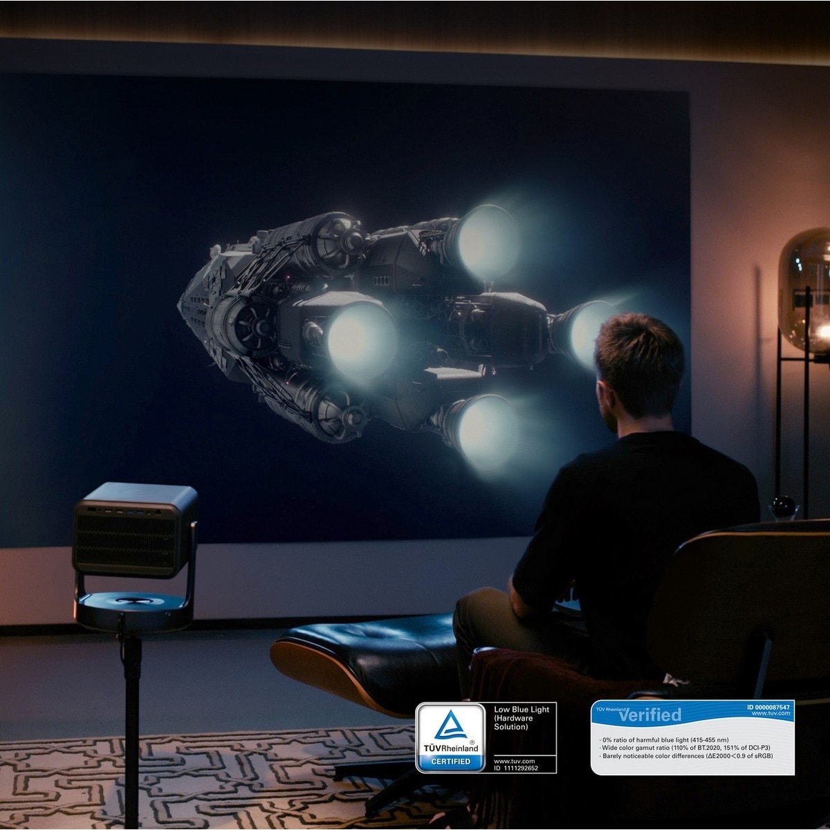 Mini Projetor Laser Hisense C2-ULTRA, UHD 4K, 65" a 300", Dolby Vision, Full HDR, Fonte Laser Trichroma, Concebido para XBOX Cinzento metalizado-16