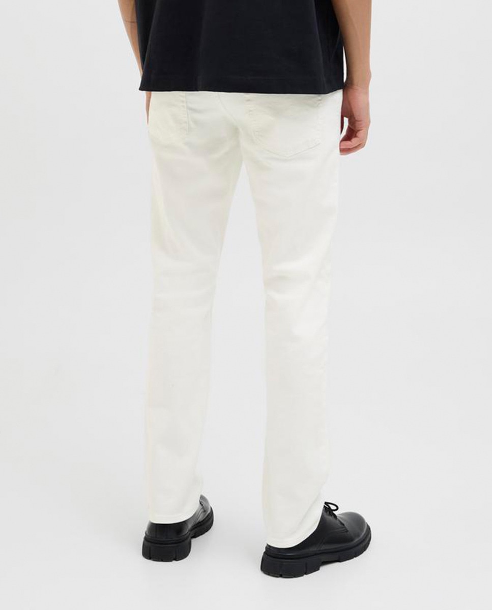 Jeans Slim com Bolsos Branco-3