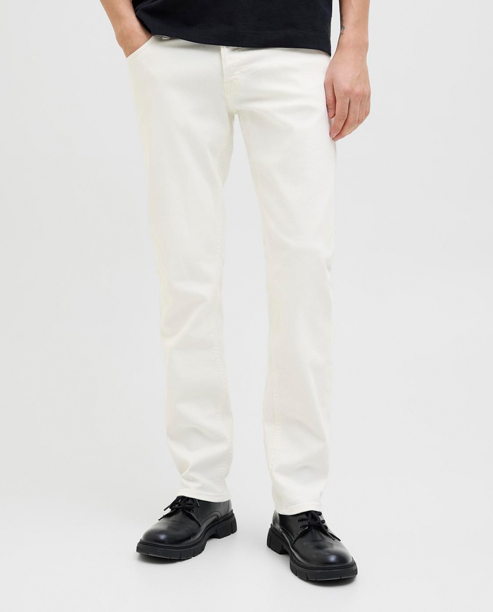 Jeans Slim com Bolsos Branco-2
