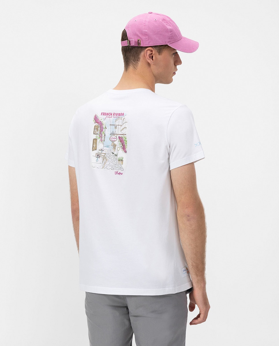 T-shirt com Manga Curta e Gola Redonda Branco-2