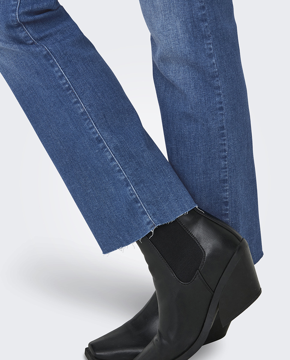 Jeans Cropped Flare Azul-4