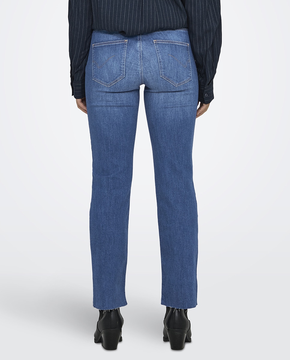 Jeans Cropped Flare Azul-2