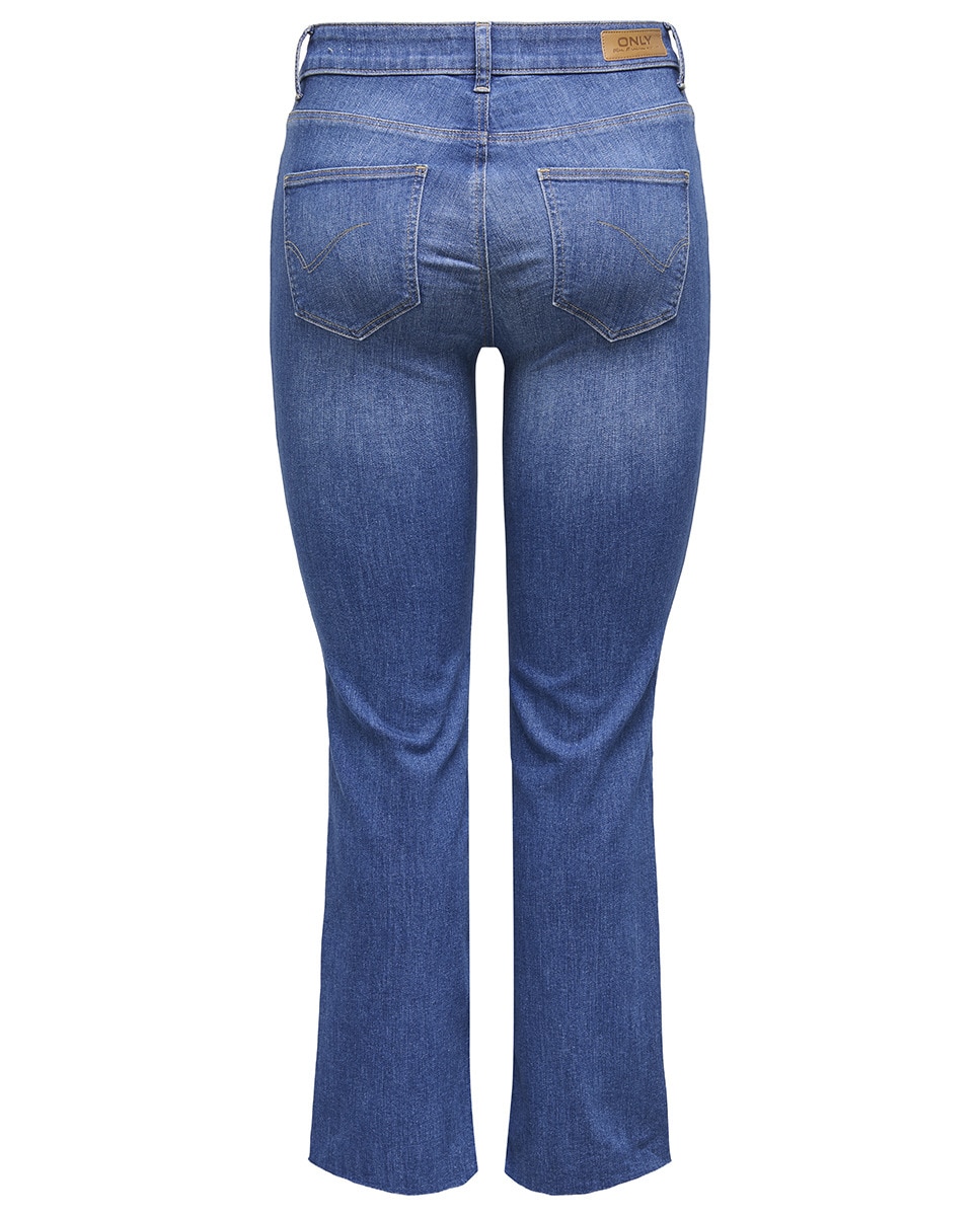Jeans Cropped Flare Azul-8
