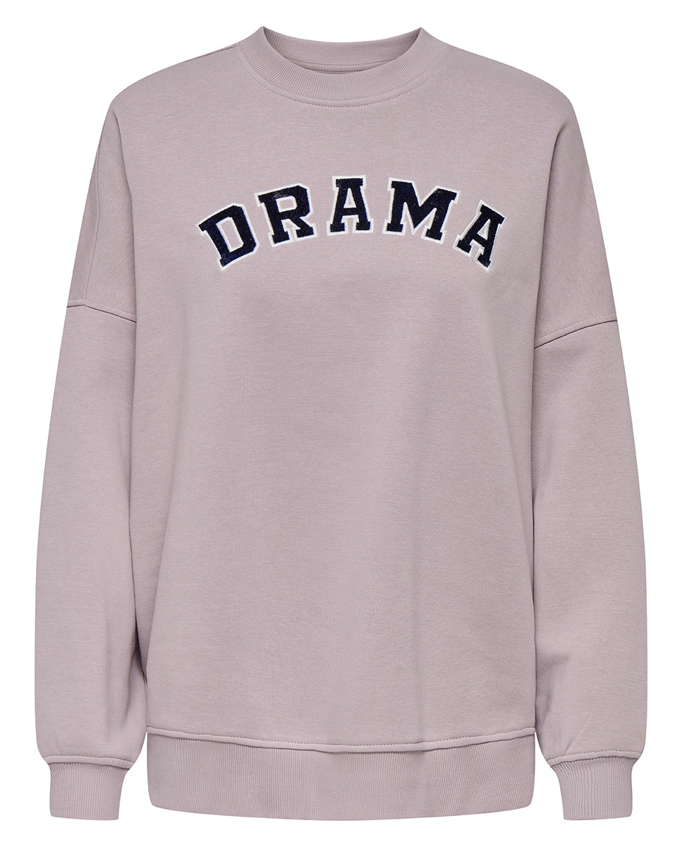 Sweatshirt de decote redondo Roxo-5