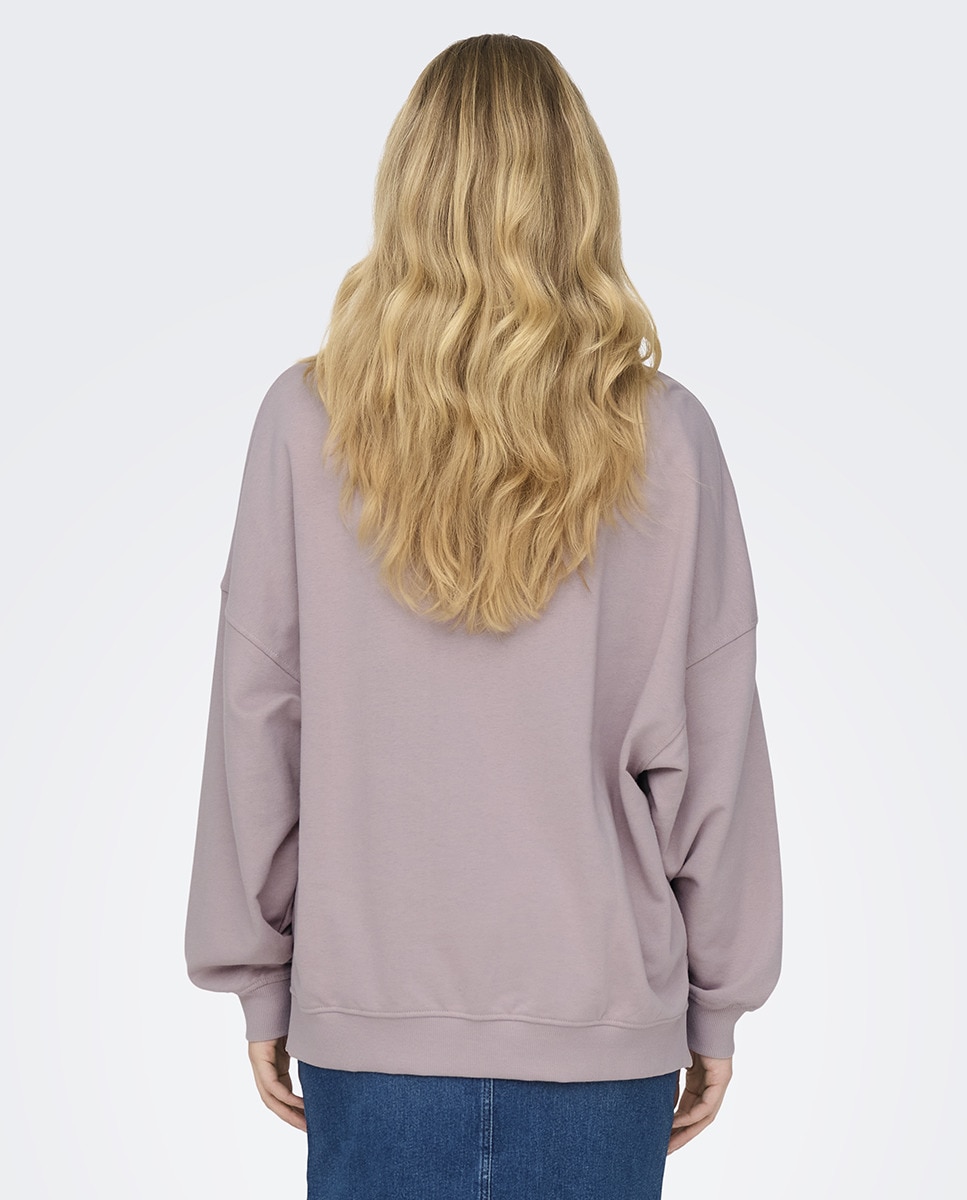 Sweatshirt de decote redondo Roxo-2
