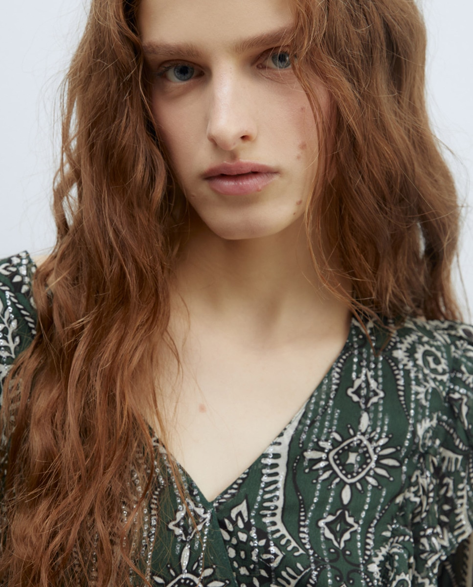 Blusa com Folho Verde-3