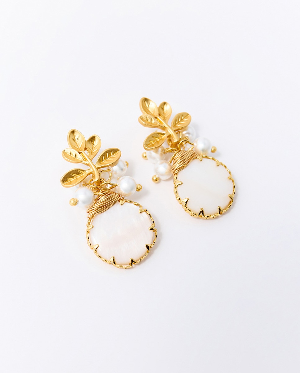Brincos Delicados com Pérolas Branco-2