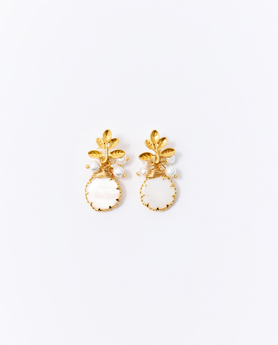 Brincos Delicados com Pérolas Branco-1
