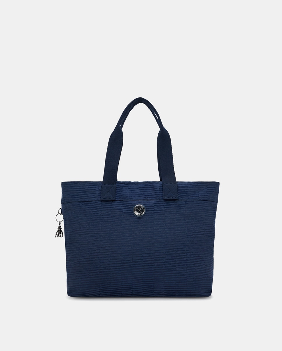 Mala Tipo Tote Grande com Compartimento para Portátil Azul-marinho-1