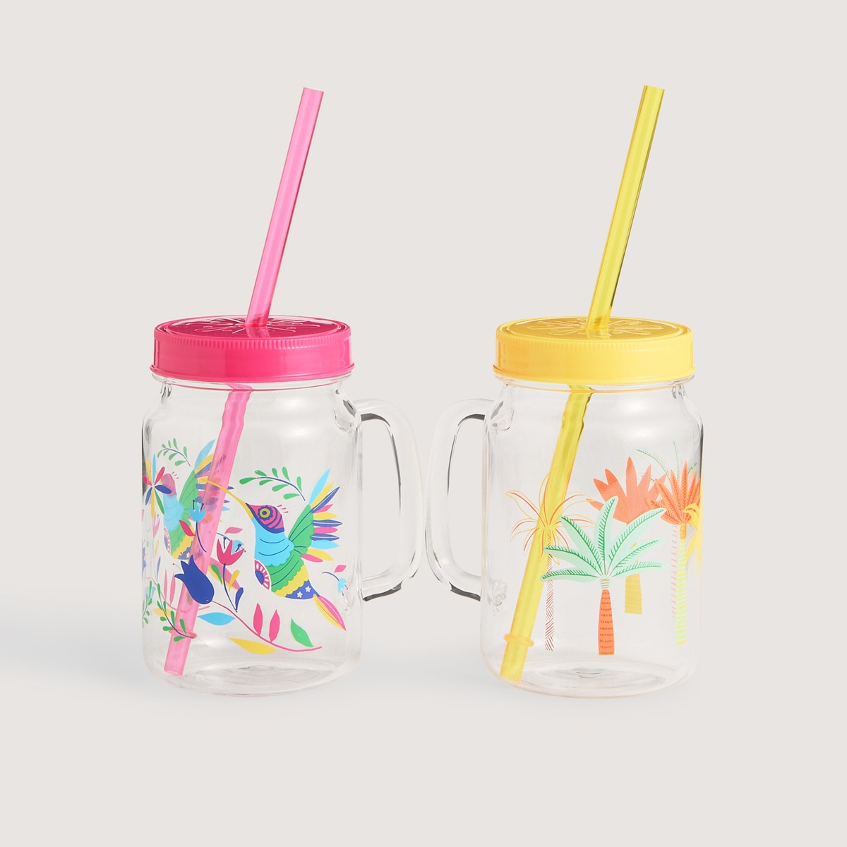 Jarra con pajita Jalisco Colibrí Basics El Corte Inglés Rosa-4