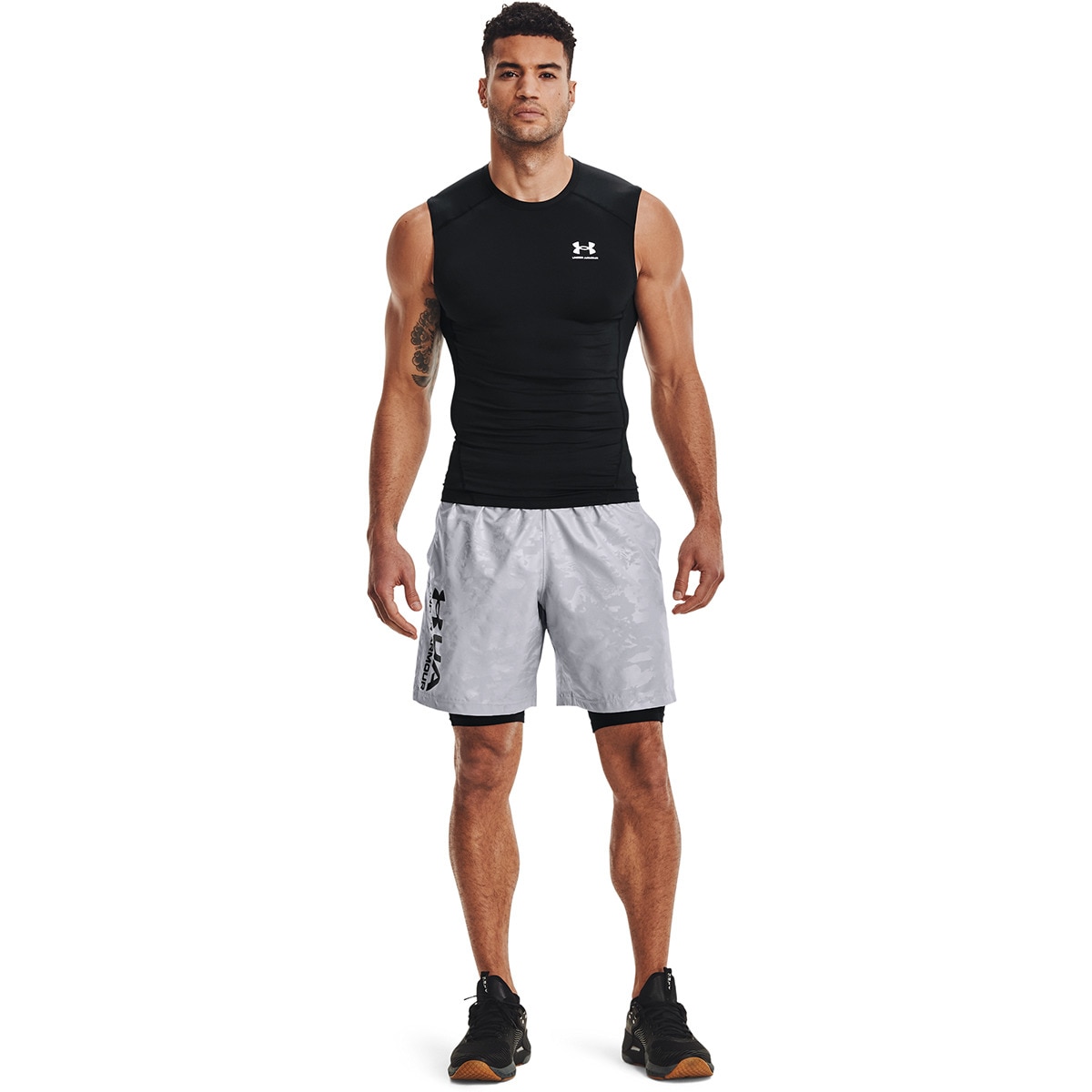 T-shirt de homem HeatGear® Under Armour Preto / Branco-4