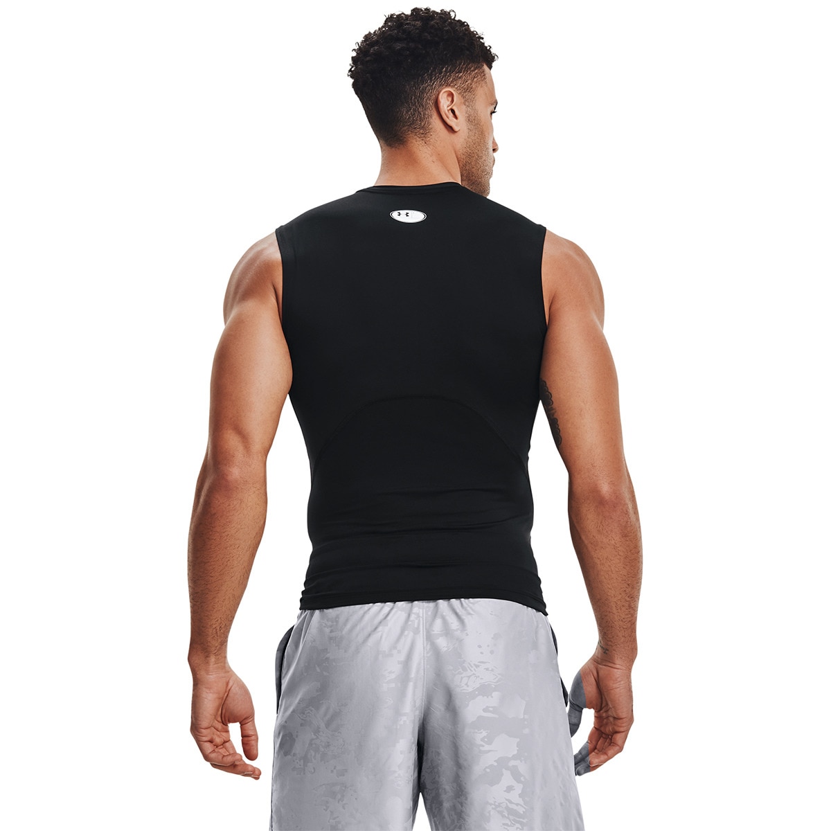 T-shirt de homem HeatGear® Under Armour Preto / Branco-2