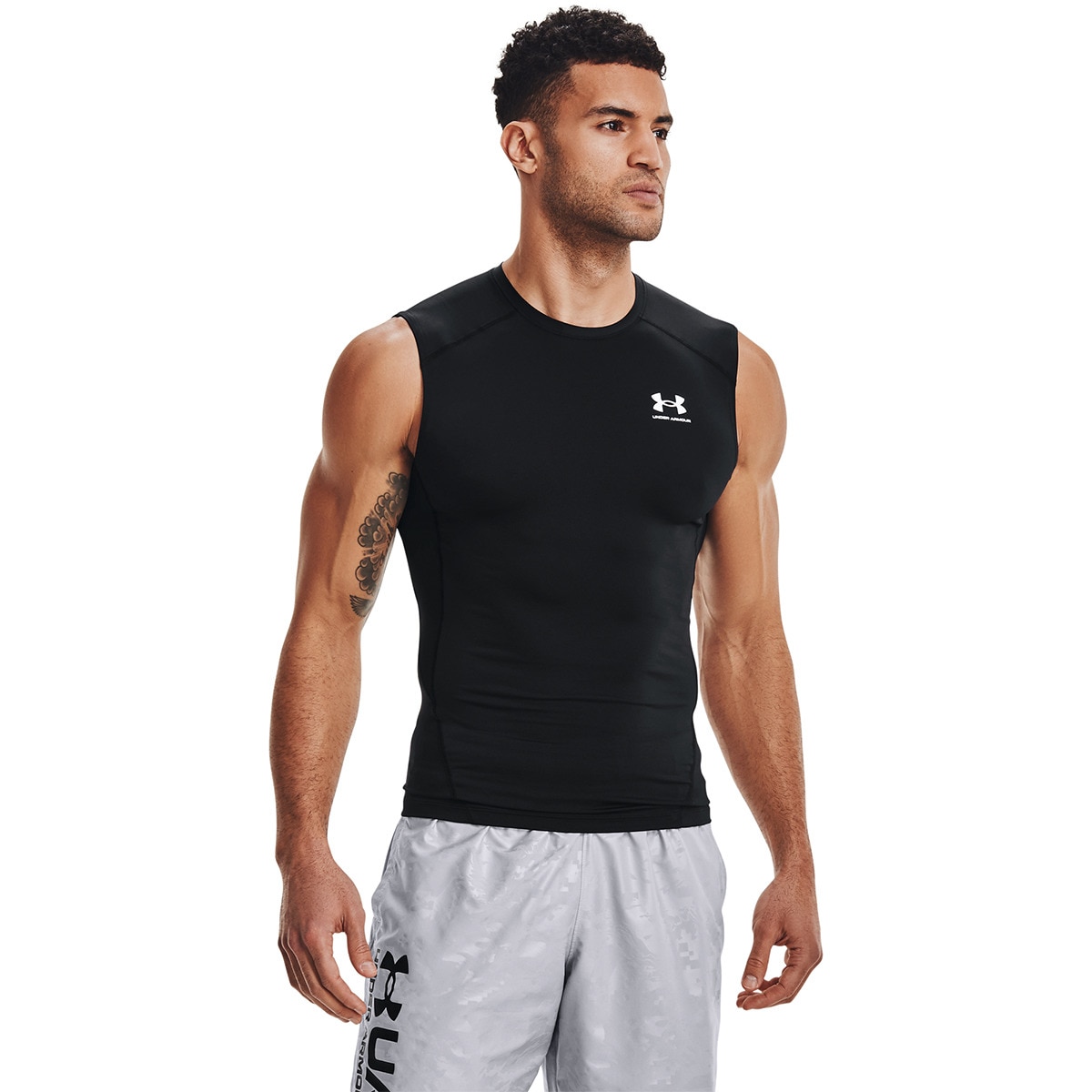 T-shirt de homem HeatGear® Under Armour Preto / Branco-1
