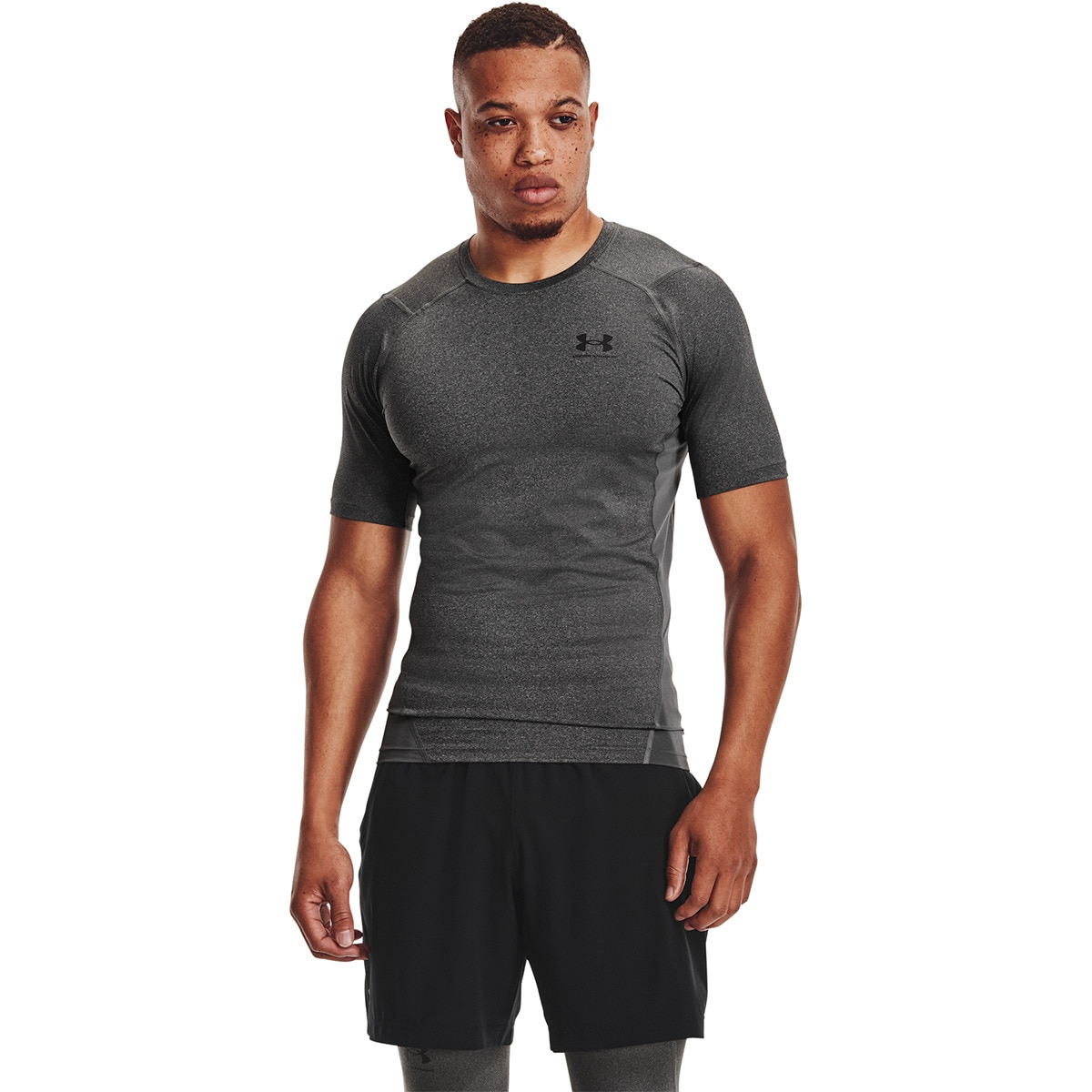 T-shirt de homem HeatGear® Under Armour Cinzento / Preto-1
