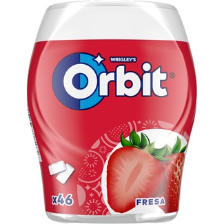 chicles de fresa sin azúcar 46 unidades bote 64 g - Orbit