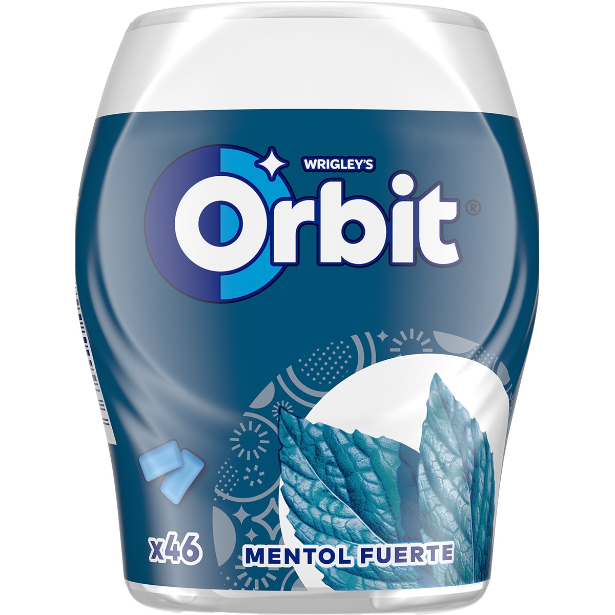 chicles sabor mentol fuerte sin azúcar 46 unidades bote 64 g