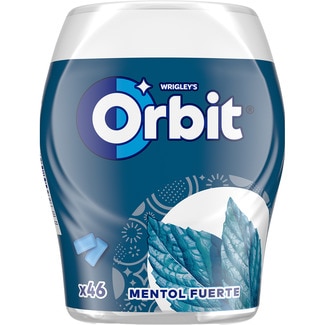 chicles sabor mentol fuerte sin azúcar 46 unidades bote 64 g - Orbit