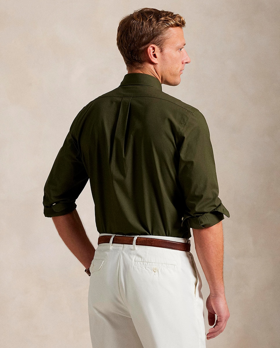 Camisa Regular Fit de Popelina Verde Amazonas-3