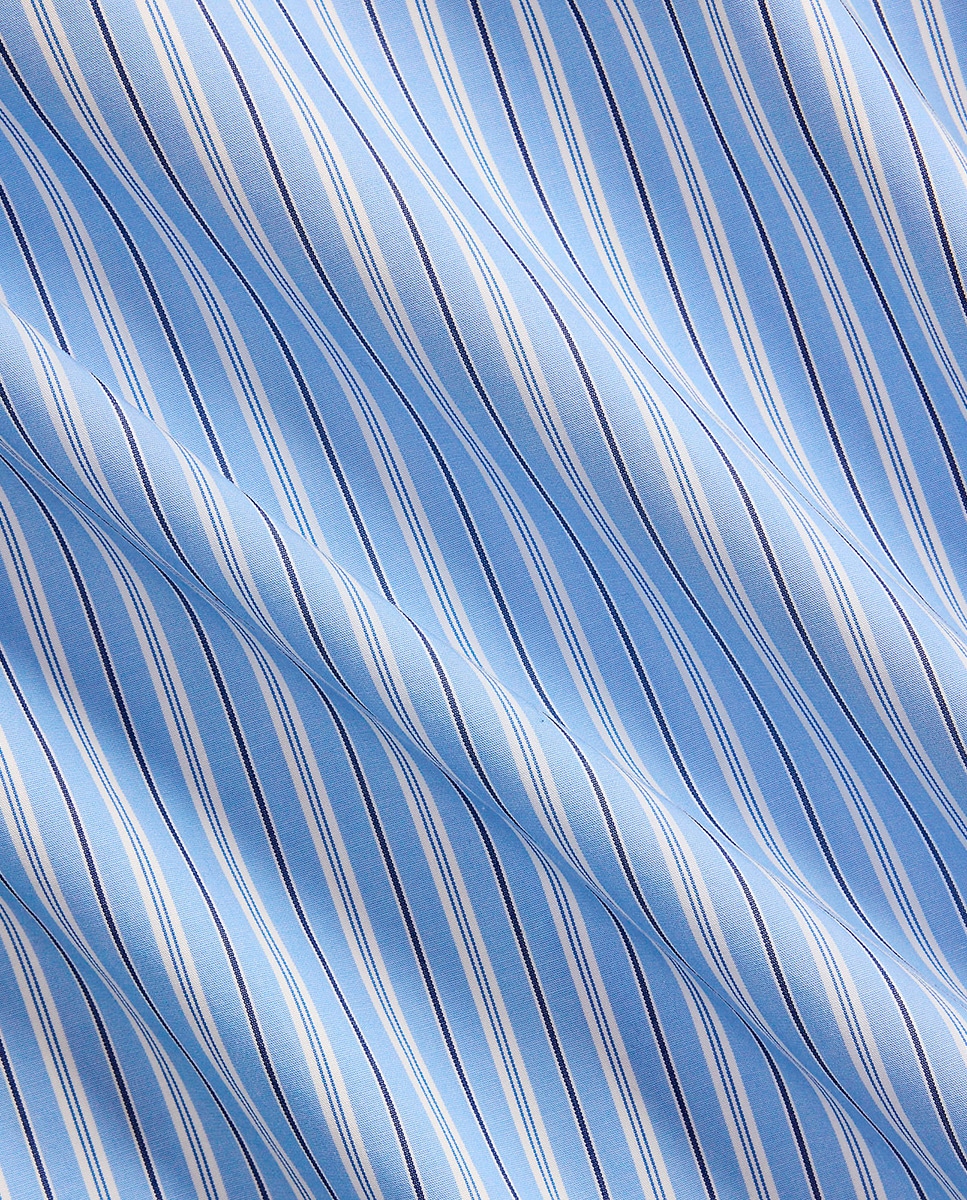 Camisa de Algodão Regular Fit Azul-claro-5