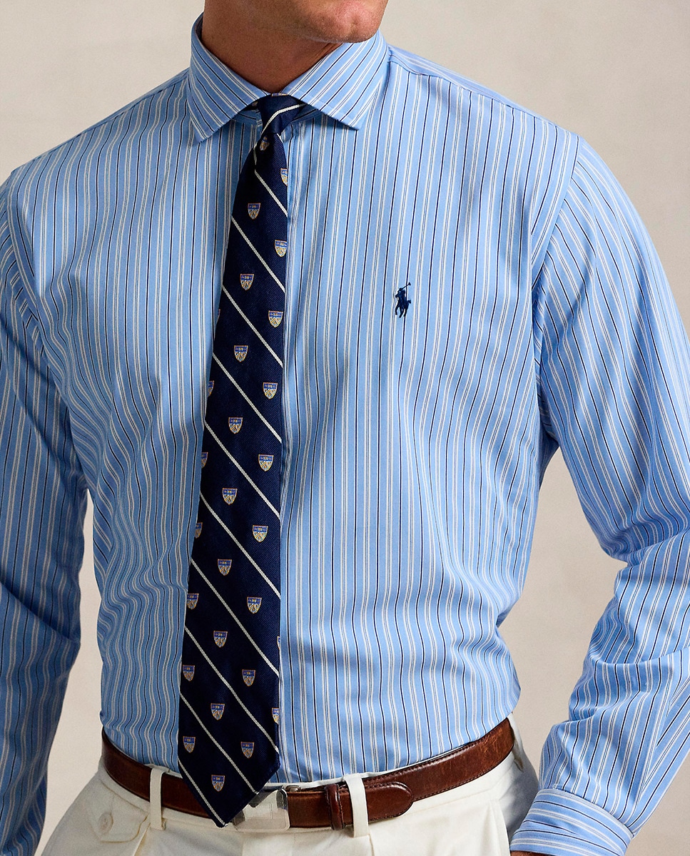 Camisa de Algodão Regular Fit Azul-claro-4