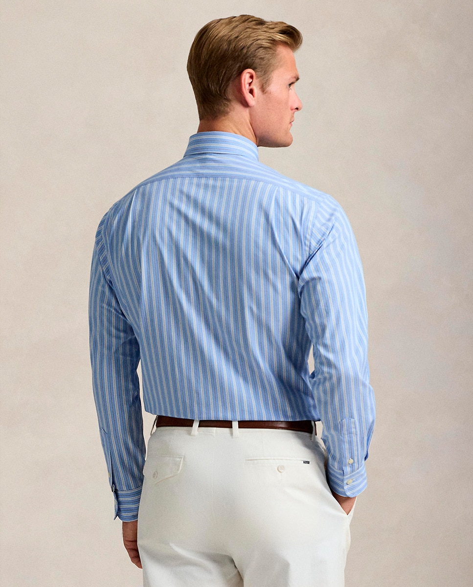 Camisa de Algodão Regular Fit Azul-claro-3