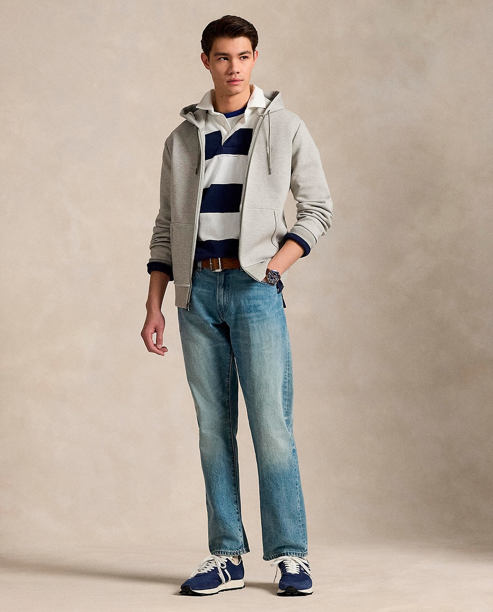 Sweatshirt com Capuz e Fecho de Correr Cinzento-6