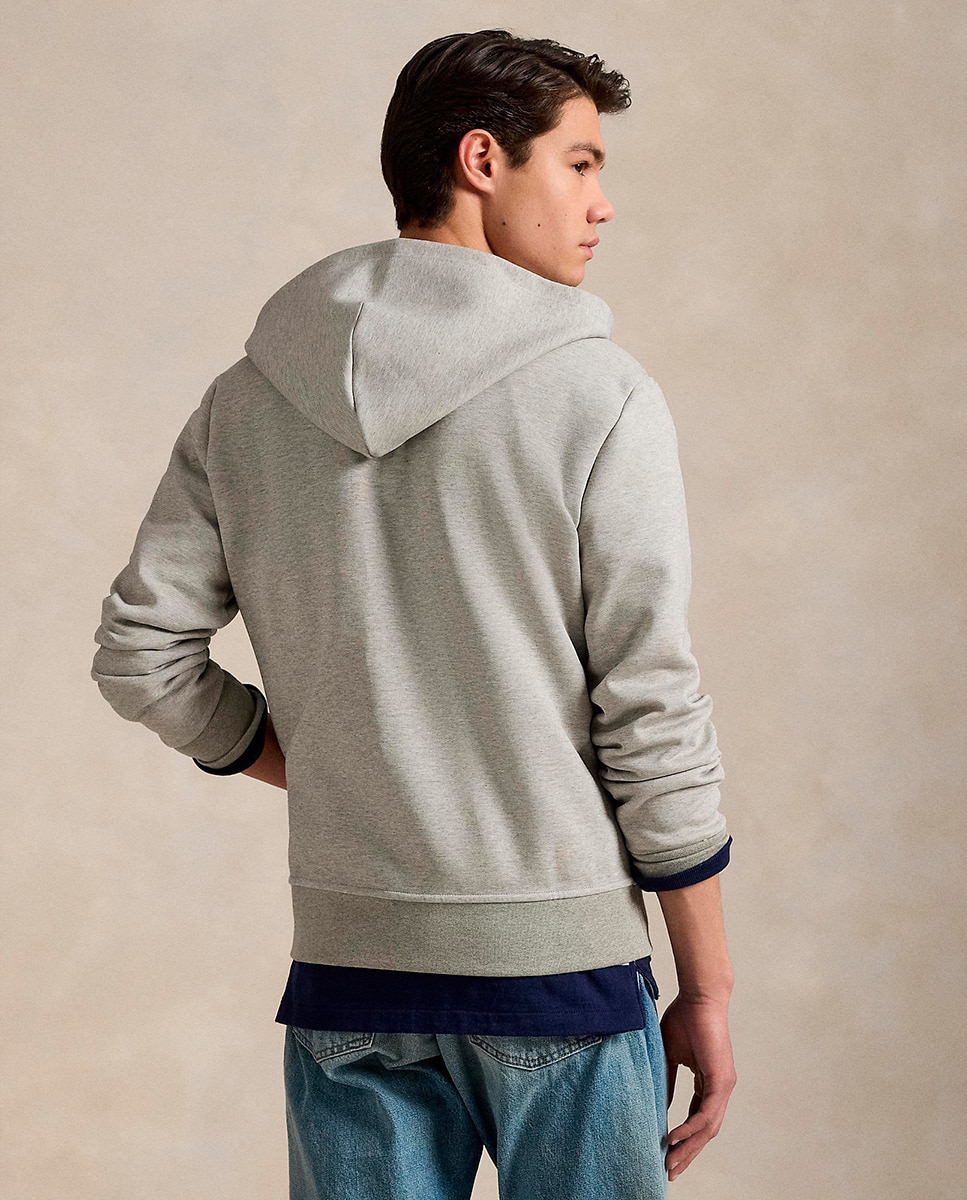 Sweatshirt com Capuz e Fecho de Correr Cinzento-3