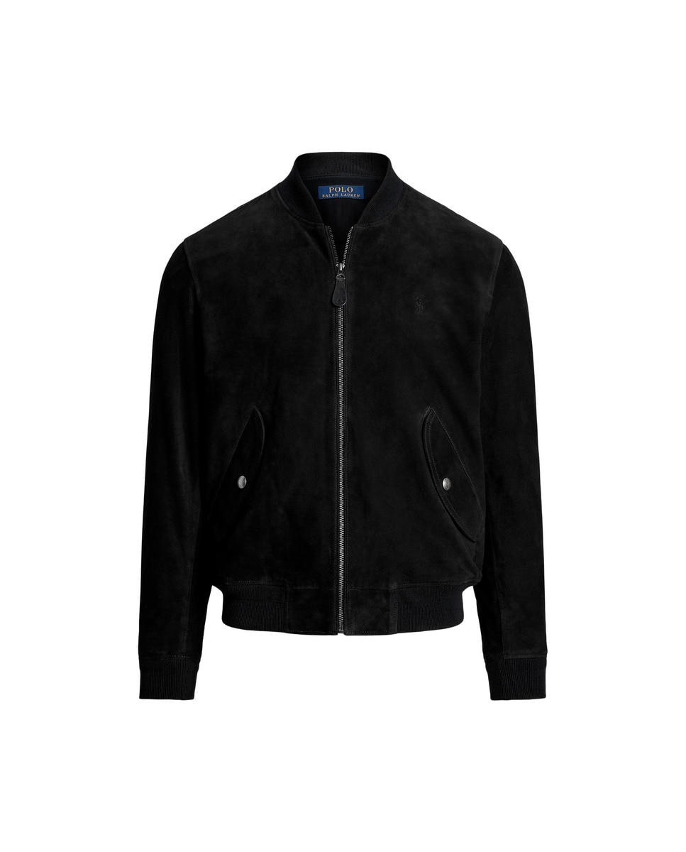 Blusão Estilo Bomber em Pele Azul-marinho-6