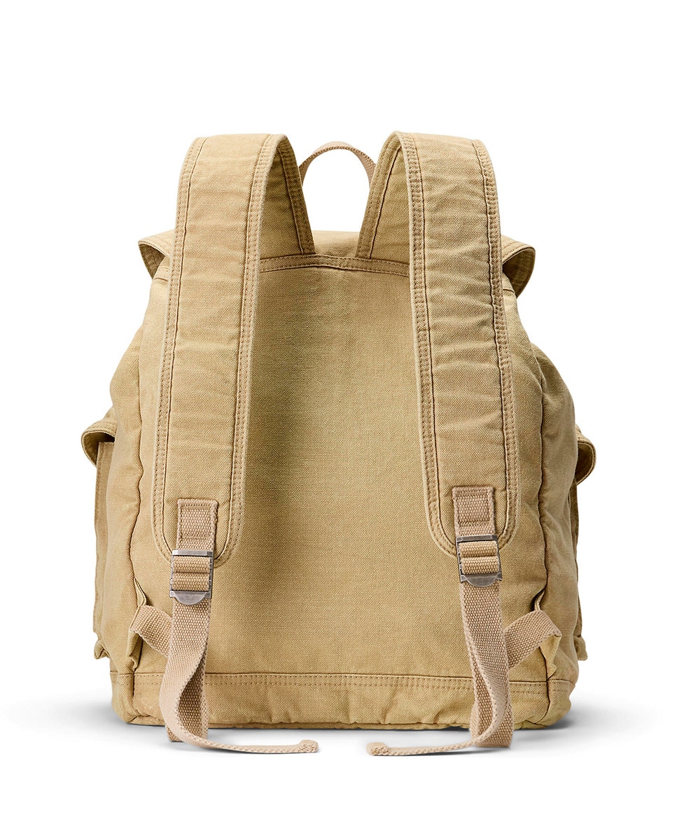 Mochila com Cavalo Bordado e em Algodão Bege-4