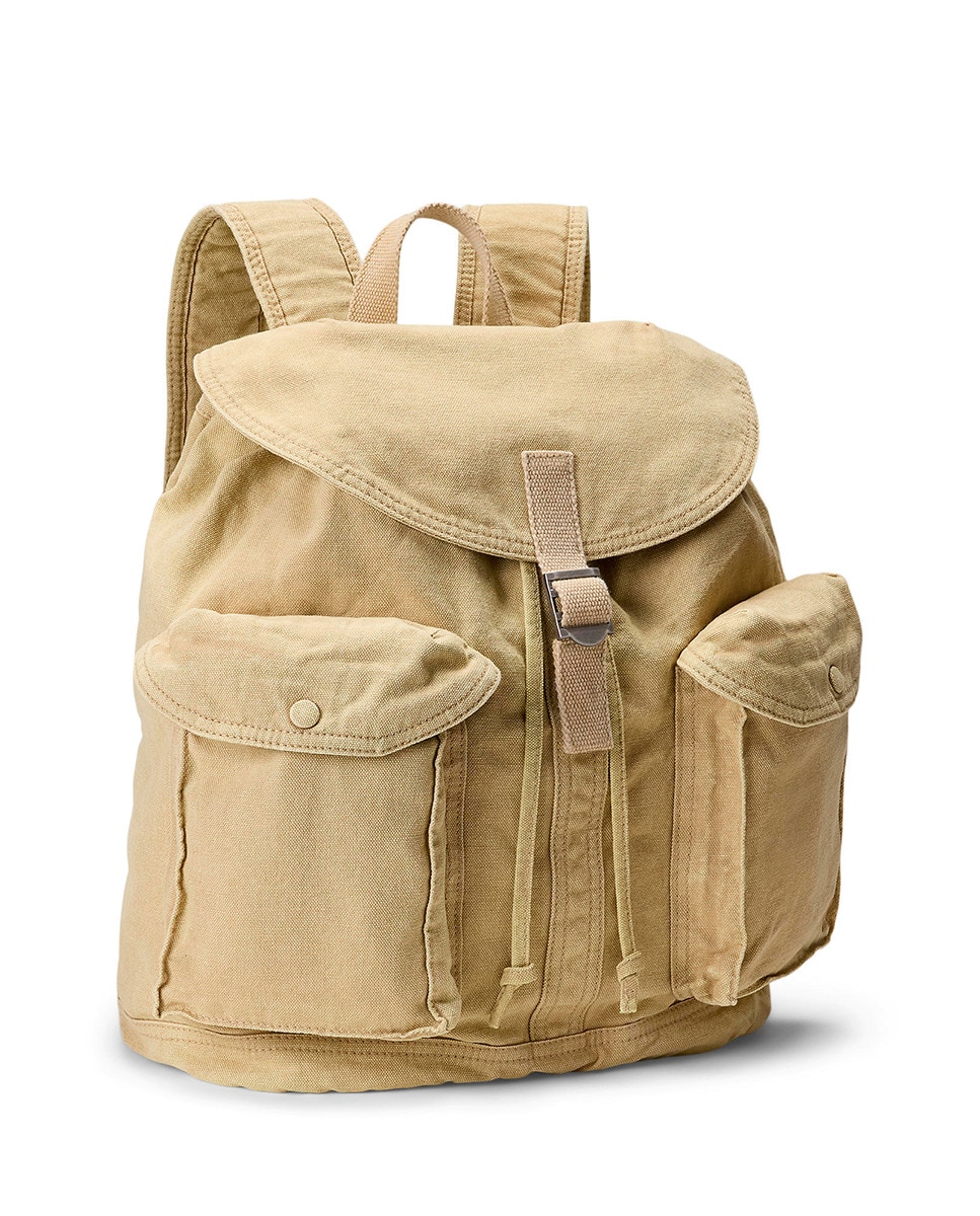 Mochila com Cavalo Bordado e em Algodão Bege-3