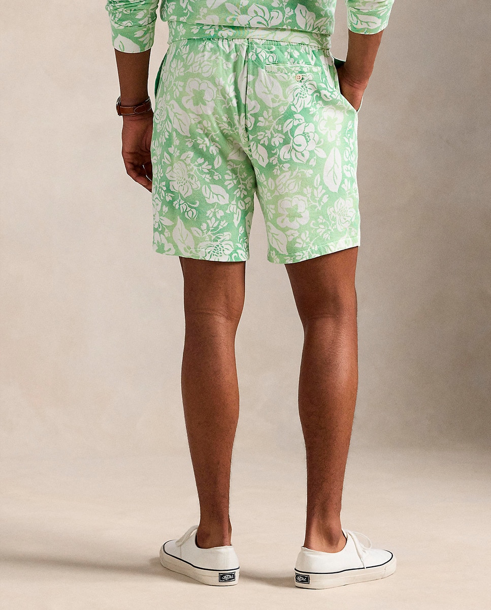 Calções de Algodão com Estampado Verde-4