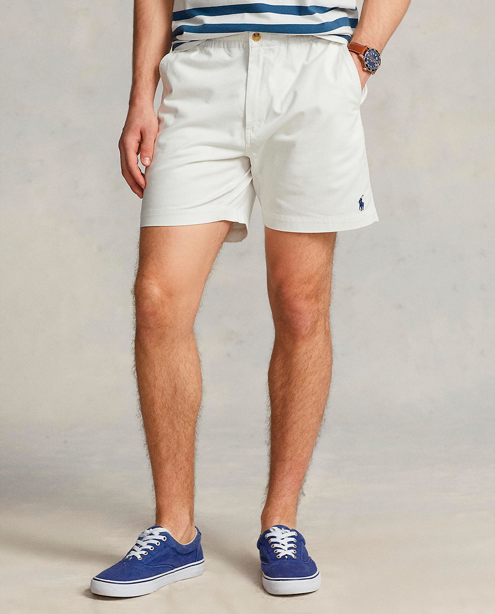 Calções Classic Fit com Cintura Ajustável Branco-3